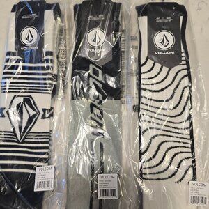 LOT VOLCOM Men's Crew Socks WOOL COTTON BLEND SKIING SNOWBOARDING LARGE 9-12 NEW